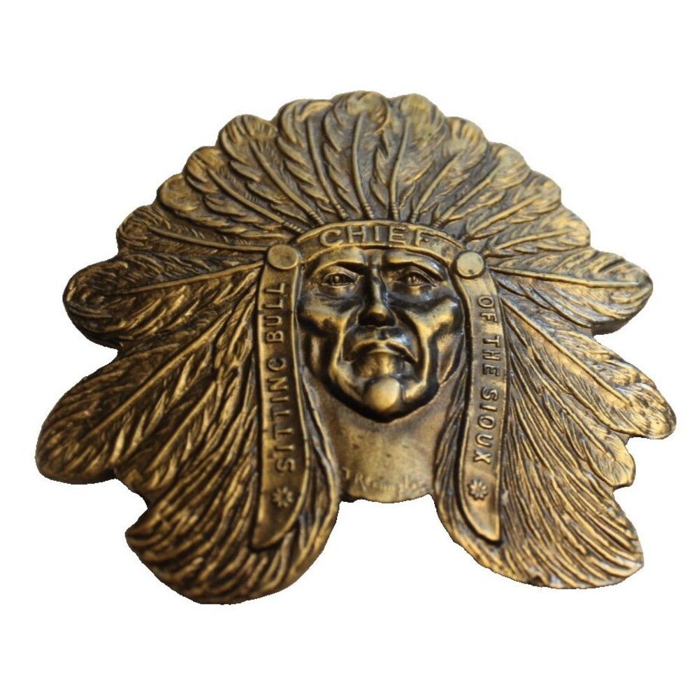 Vintage Belt Buckle Lewis Buckles Chicago Chief Sitting Bull Of The Sioux
